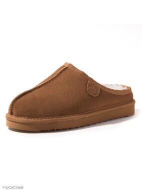 Genuine Shearling Suede Clog Slippers Indoor Outdoor